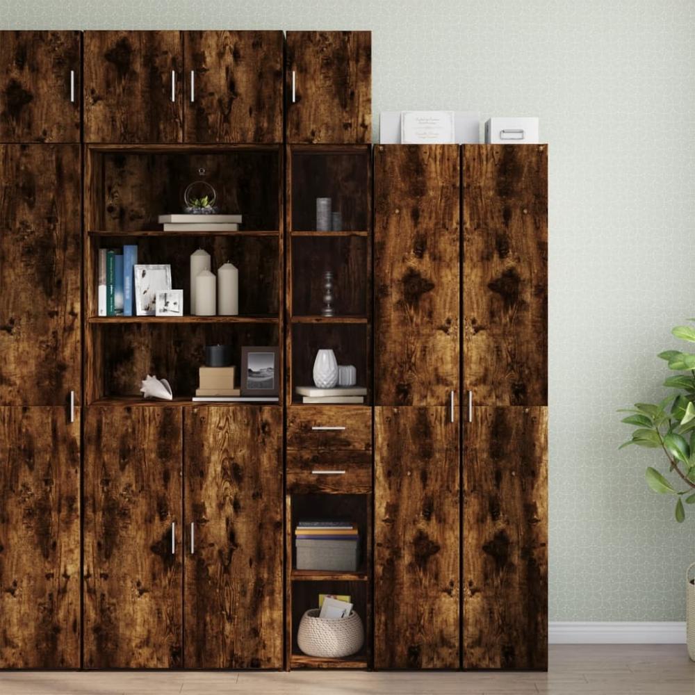 vidaXL Hochschrank Schmal Räuchereiche 30x42,5x225 cm Holzwerkstoff 3281270 Bild 1