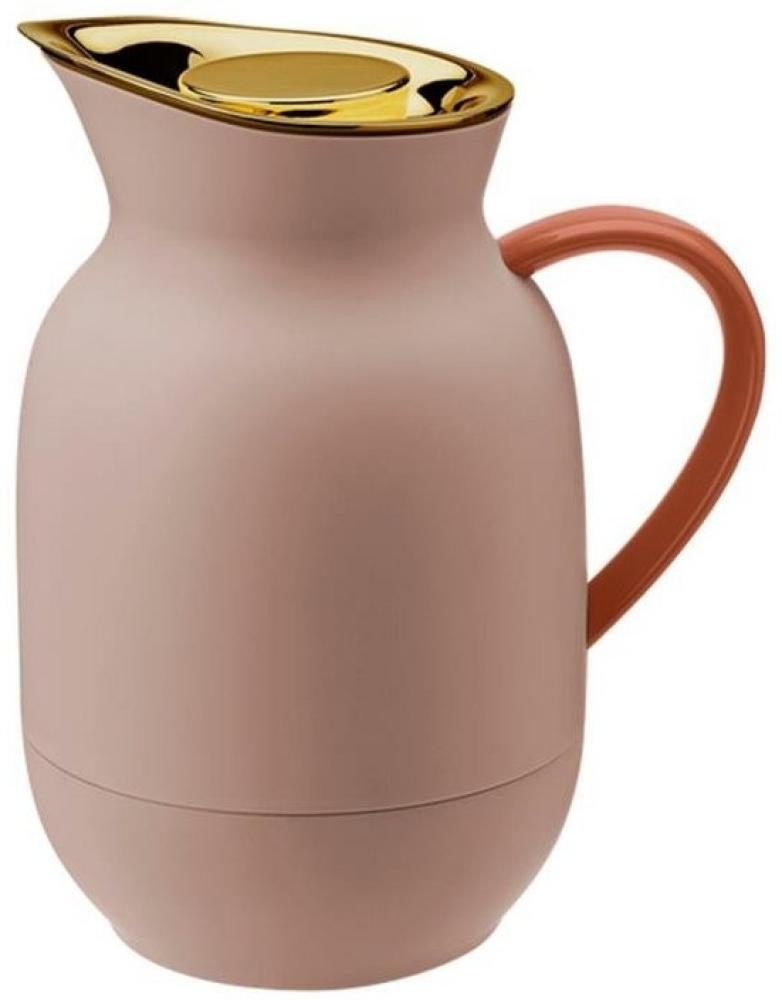 Stelton Isolierkanne Amphora für Kaffee, Kaffeekanne mit Glaseinsatz, Thermokanne, Kunststoff, Soft Peach, 1 Liter, 221-2 Bild 1