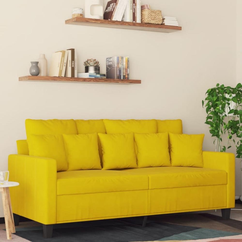 vidaXL 2-Sitzer-Sofa Gelb 140 cm Samt 359309 Bild 1