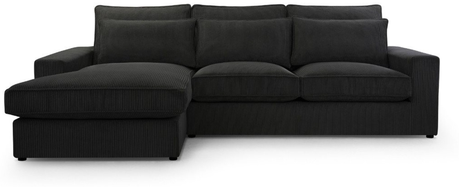 Deine Möbel 24 Wohnlandschaft SISSI XL MINI 308 cm breit Ecksofa Sofa Wohnzimmer L-Couch Cord Samt, Creme Grau Beige Dunkelgrau Anthrazit Graphit Schwarz 2 Teile, bequemes Sofa Bild 1