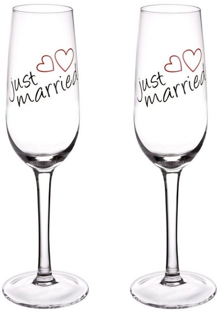 2er Set Sektglas "Just Married" 210 ml Bild 1