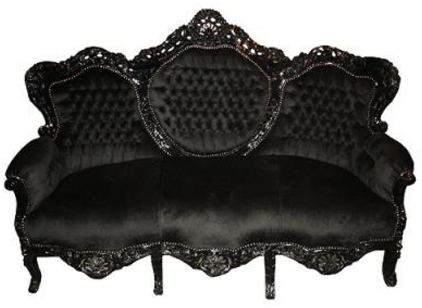 Casa Padrino Barock Sofa Garnitur King Schwarz / Schwarz Bild 1