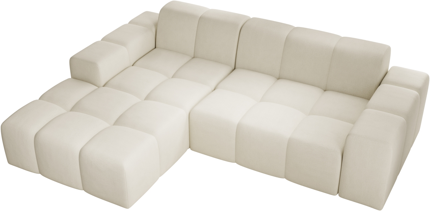 Ecksofa Fogo, Sofa ohne Schlaffuktion, Ecksofa L-Form Veloursstoff, Links Sofa, 245 x 68 x 180 cm, Beige Bild 1