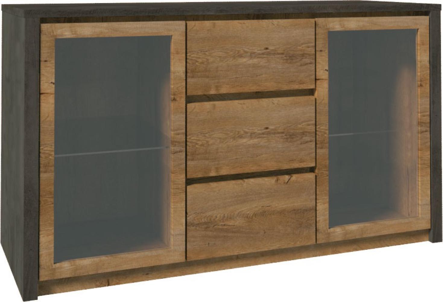 Kommode Montana Sideboard Anrichte 140cm eiche lefkas grau grifflos Bild 1