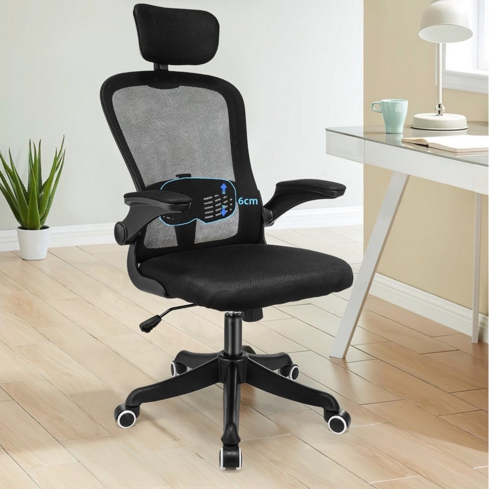 LETGOSPT Bürostuhl Ergonomischer, Chefsessel mit Lendenwirbelstütze, Wippfunktion 105°, Höhenverstellbar Schreibtischstuhl, Atmungsaktiver Netzbezug, 150kg Bild 1