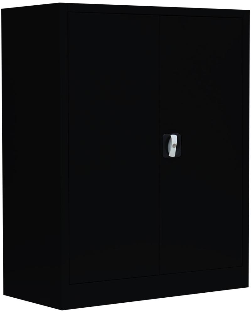 Stahl-Aktenschrank Metallschrank abschließbar Büroschrank Stahlschrank 100 x 80 x 38,3cm Schwarz 530319 Bild 1