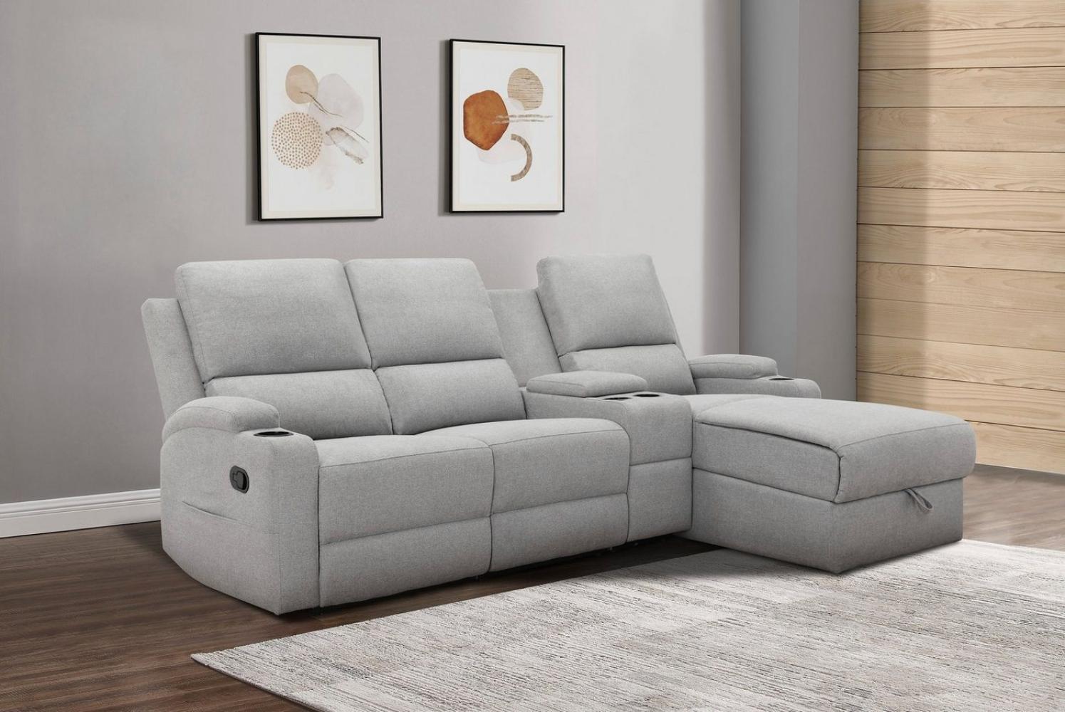 Home affaire Ecksofa Napori Multimediasofa, 3er Kinosessel XXL, L-Form, Kinosofa mit Relaxfunktion, Getränkehalter, Staufach und Staukasten Bild 1