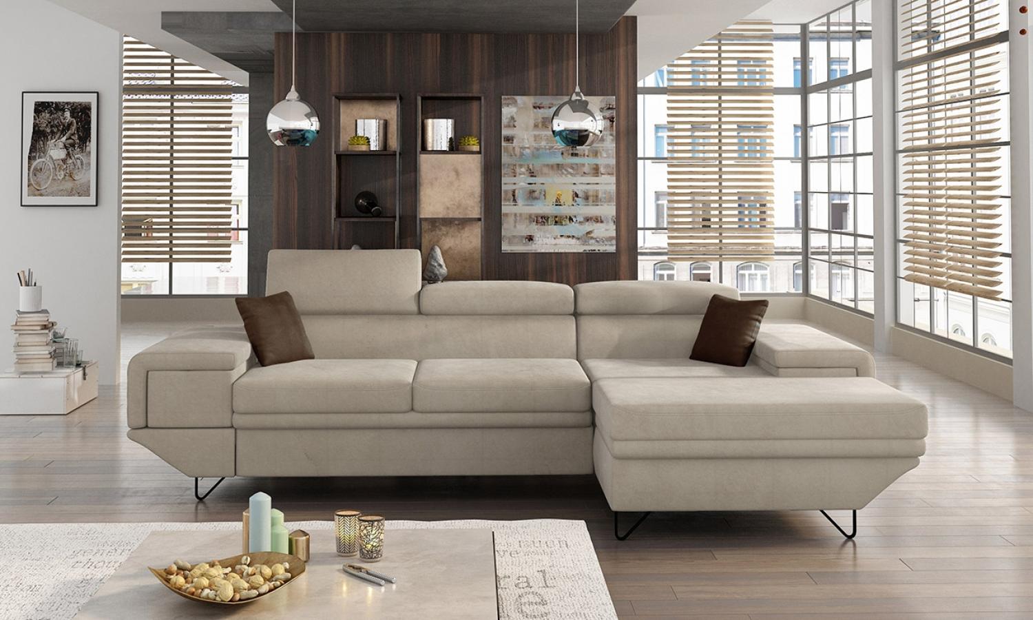 Ecksofa Benito, Seite: Rechts, Farbe: Fresh 1 + Fresh 1 + Fresh 4 Bild 1