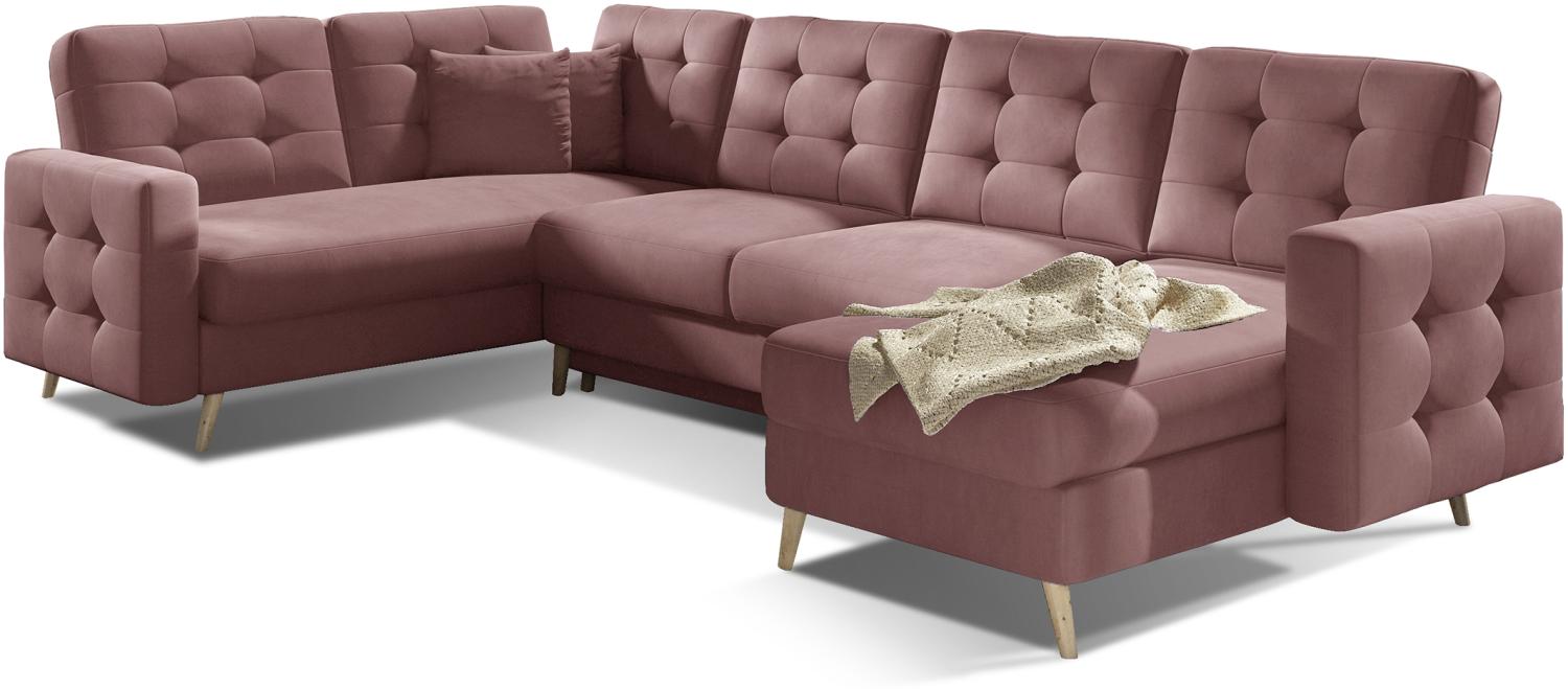 Asgard U, Ecksofa, Eckcouch, Rosa Bild 1