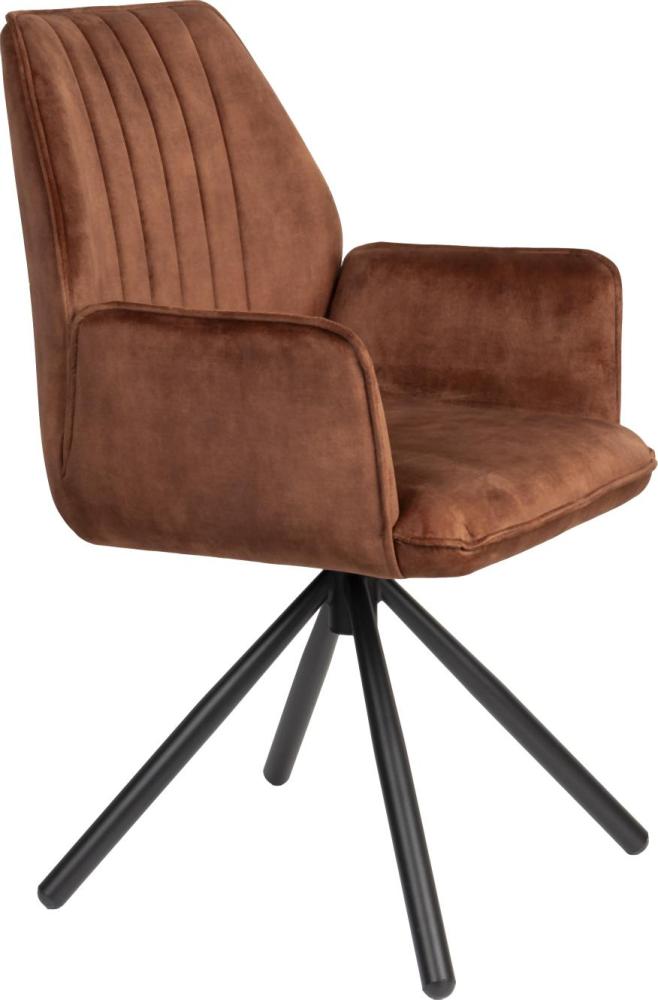 Stuhl Esszimmerstuhl Armlehnenstuhl JAMIE in Rostbraun Bild 1