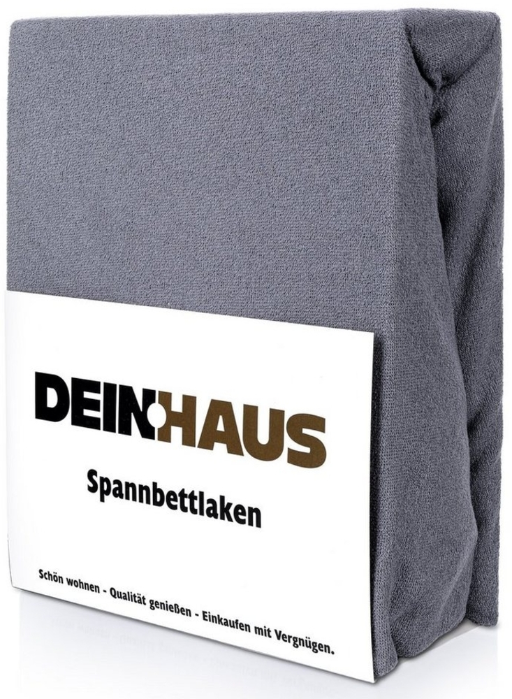 DH DEIN. HAUS Spannbettlaken Frottee Bettlaken mit Gummizug aus natürlicher Baumwolle, Gummizug: mit Gummizug, Baumwolle, atmugsaktiv, hautfreundlich, pflegeleichter Stoff Bild 1