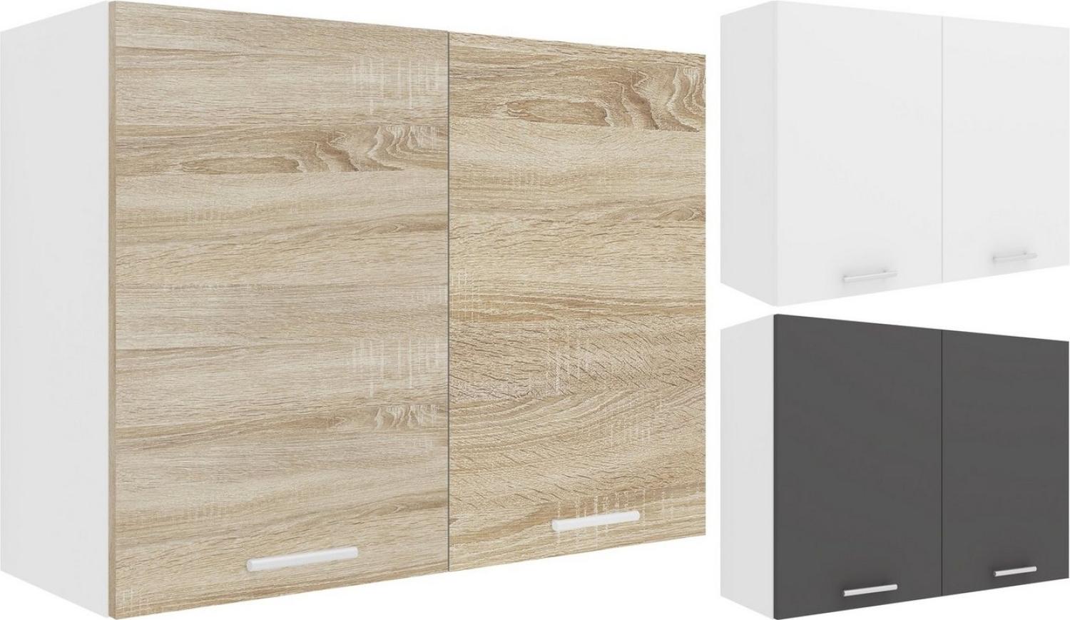 VCM Küchenschrank Breite 80 cm Holztür Hängeschrank Küche Küchenmöbel Esilo Weiß/Sonoma-Eiche Bild 1