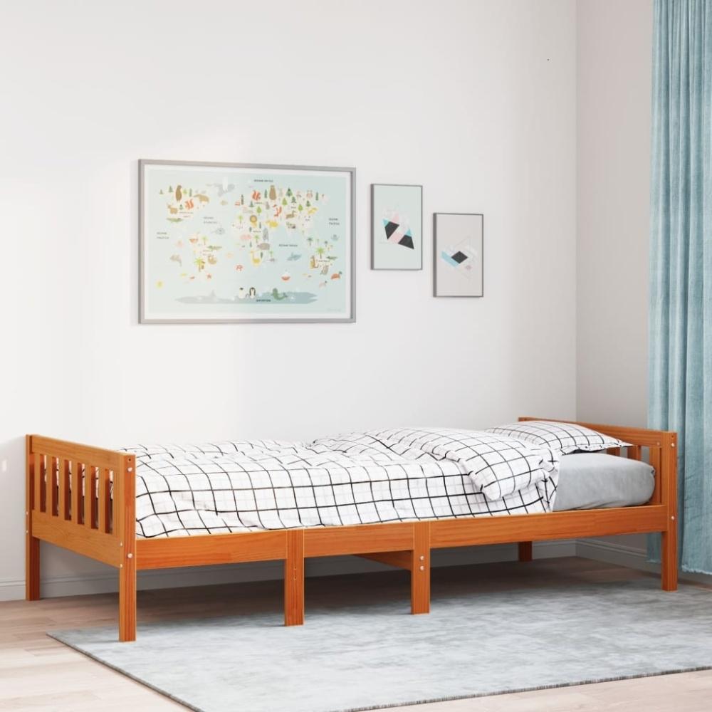 vidaXL Kinderbett ohne Matratze Wachsbraun 80x200 cm Massivholz Kiefer 855026 Bild 1