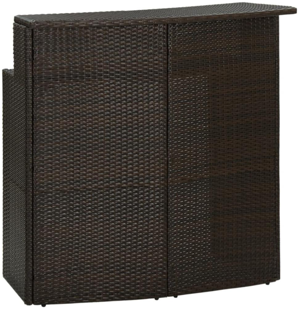 vidaXL Garten-Bartisch Braun 120x55x110 cm Poly Rattan 313467 Bild 1