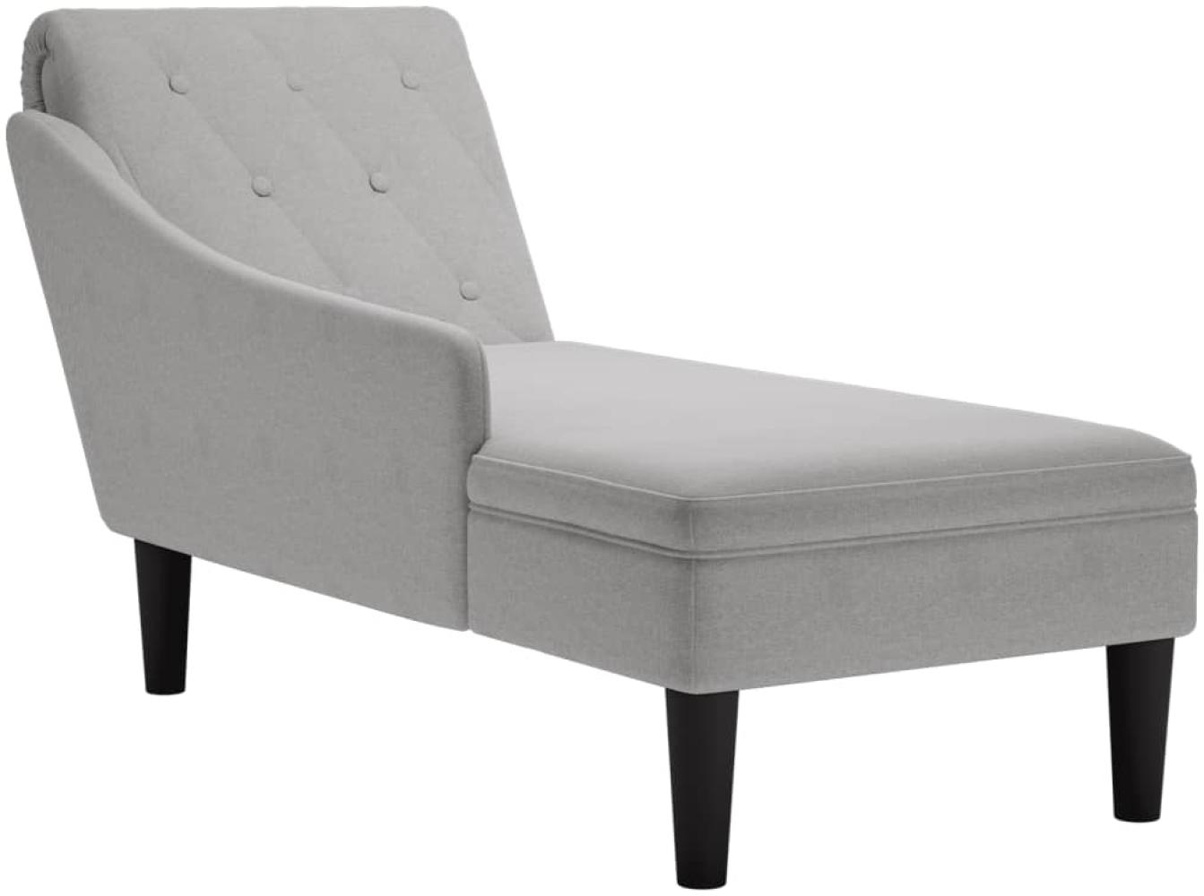 vidaXL Chaiselongue mit Kissen und Rechter Armlehne Wolkengrau Stoff 4009770 Bild 1