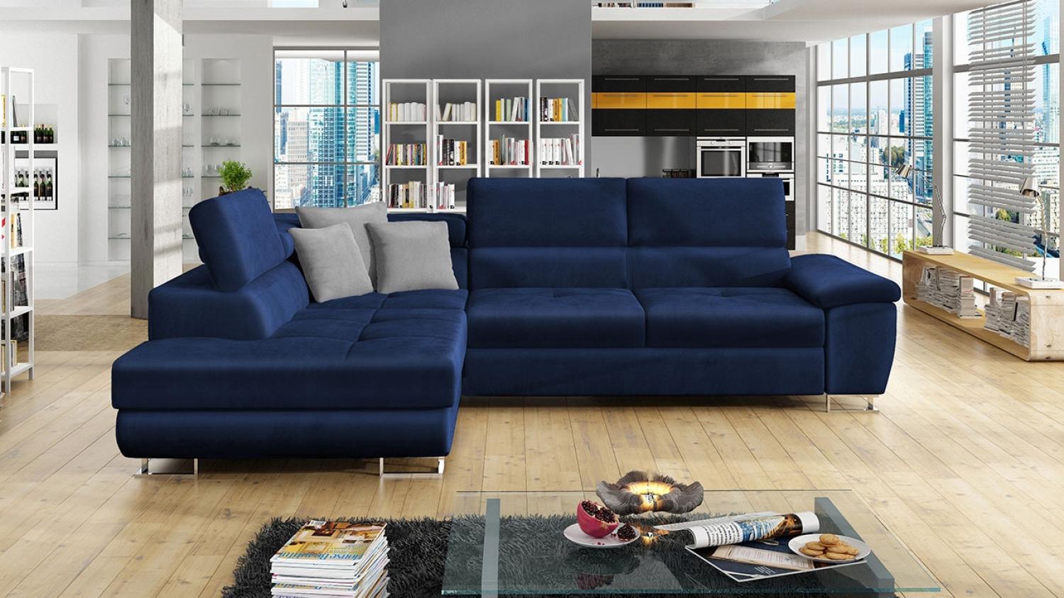 Ecksofa Cotere, Seite: Links, Farbe: Magic Velvet 2216 + Magic Velvet 2216 + Magic Velvet 2240 Bild 1