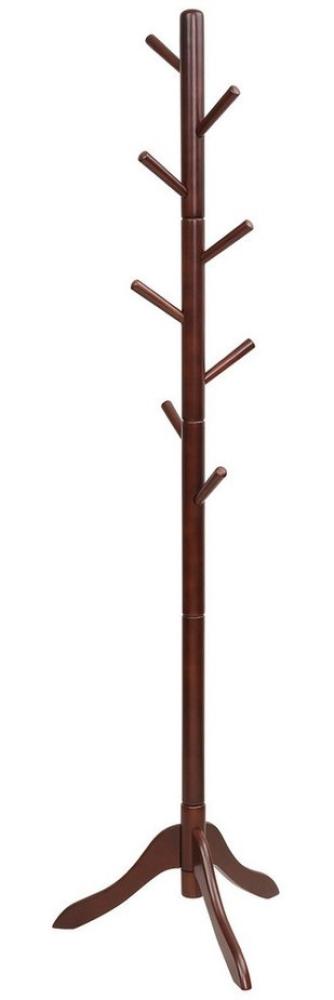 COSTWAY Garderobenständer, höhenverstellbar, mit 8 Haken, Massivholz 175cm Bild 1