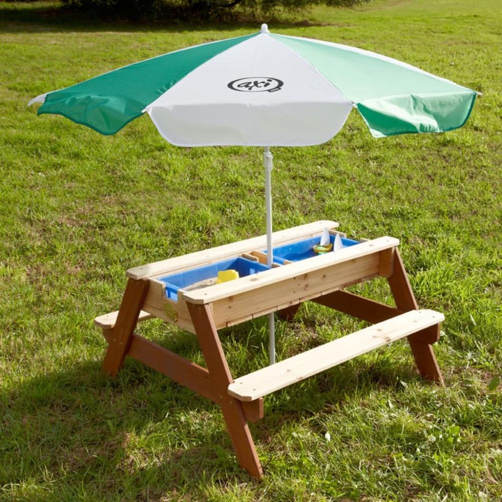 AXI 'Nick' Matsch-und Spieltisch mit Sonnenschirm, Zedernholz natur, 90 x 80 x 56 cm Bild 1