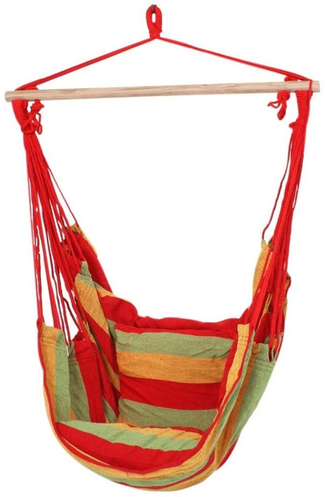 Hängesessel mit 2 Kissen, rot, grün, gelb, B 90 cm Bild 1