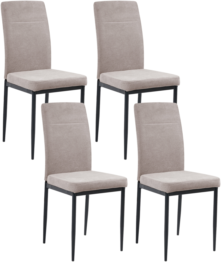 Esszimmerstuhl 4er Set RINER Stoff Taupe Bild 1