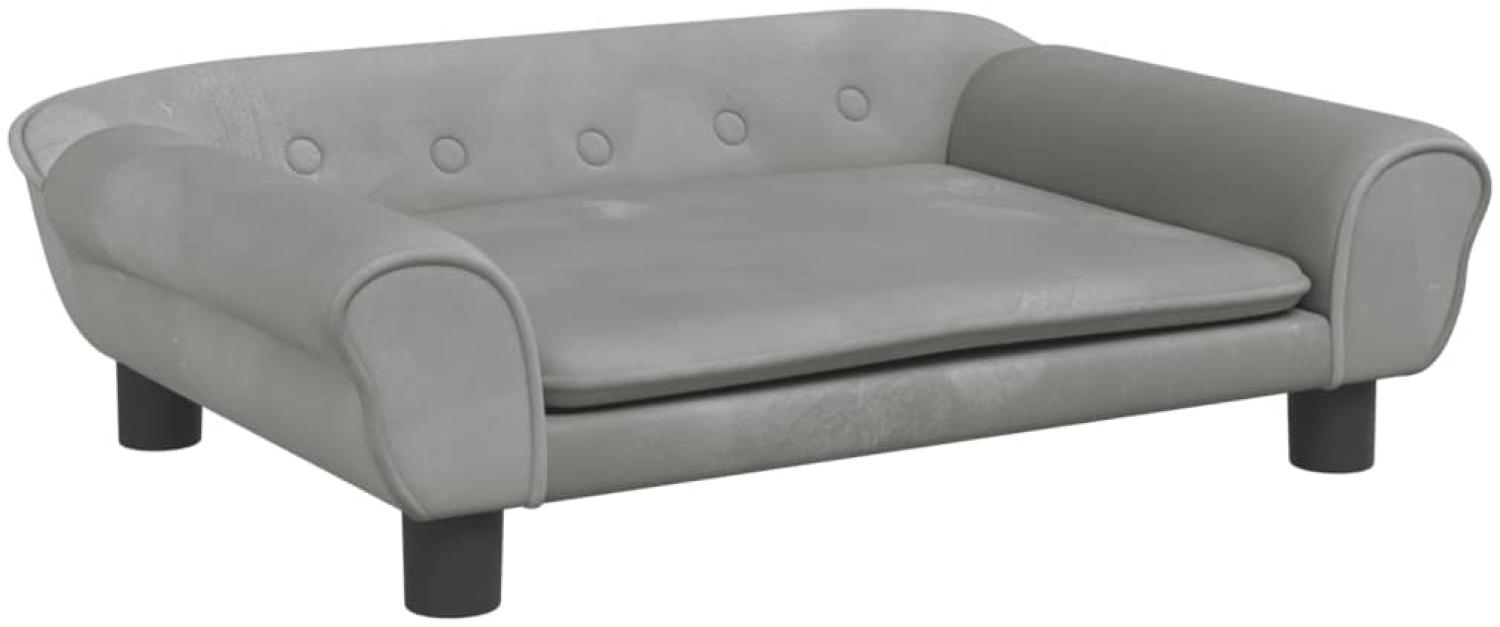 vidaxl Kindersofa 70 x 45 x 26 cm Samt, Hellgrau Bild 1