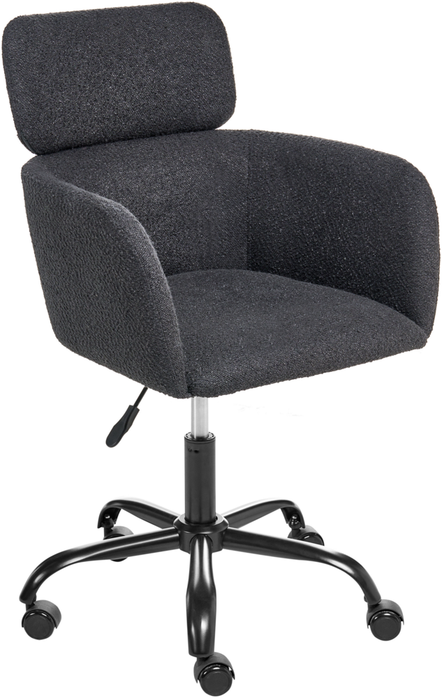 Schreibtischstuhl ALENA Bouclé Schwarz Bild 1