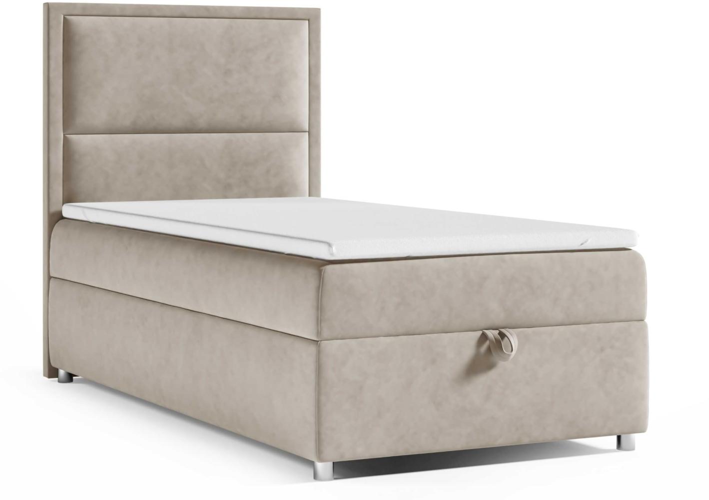 Best for Home Boxspringbett K11 SINGLE mit Bettkasten (Beige 80x200) Bild 1