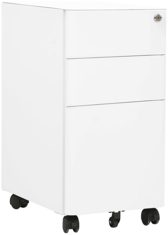 vidaXL Aktenschrank mit Rollen Weiß 30x45x59 cm Stahl 335982 Bild 1