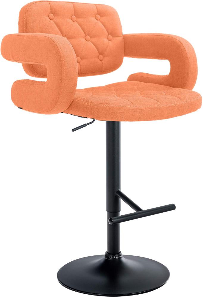 CLP Barhocker Dublin Stoff höhenverstellbar und drehbar,orange schwarz Bild 1