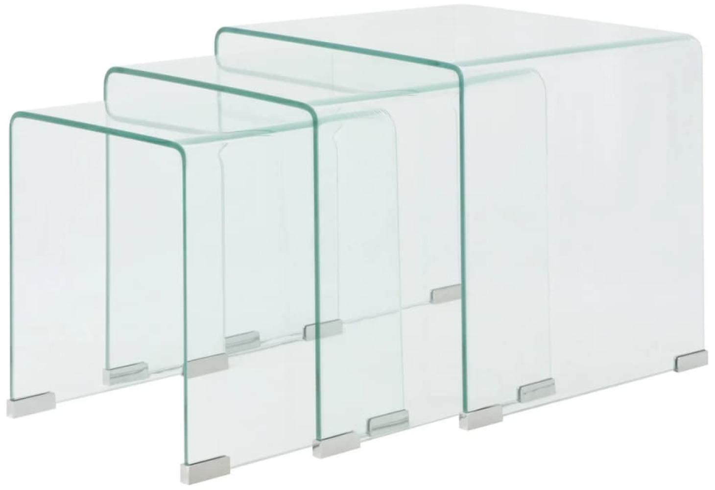 3er Set Satztisch Glas Transparent Bild 1