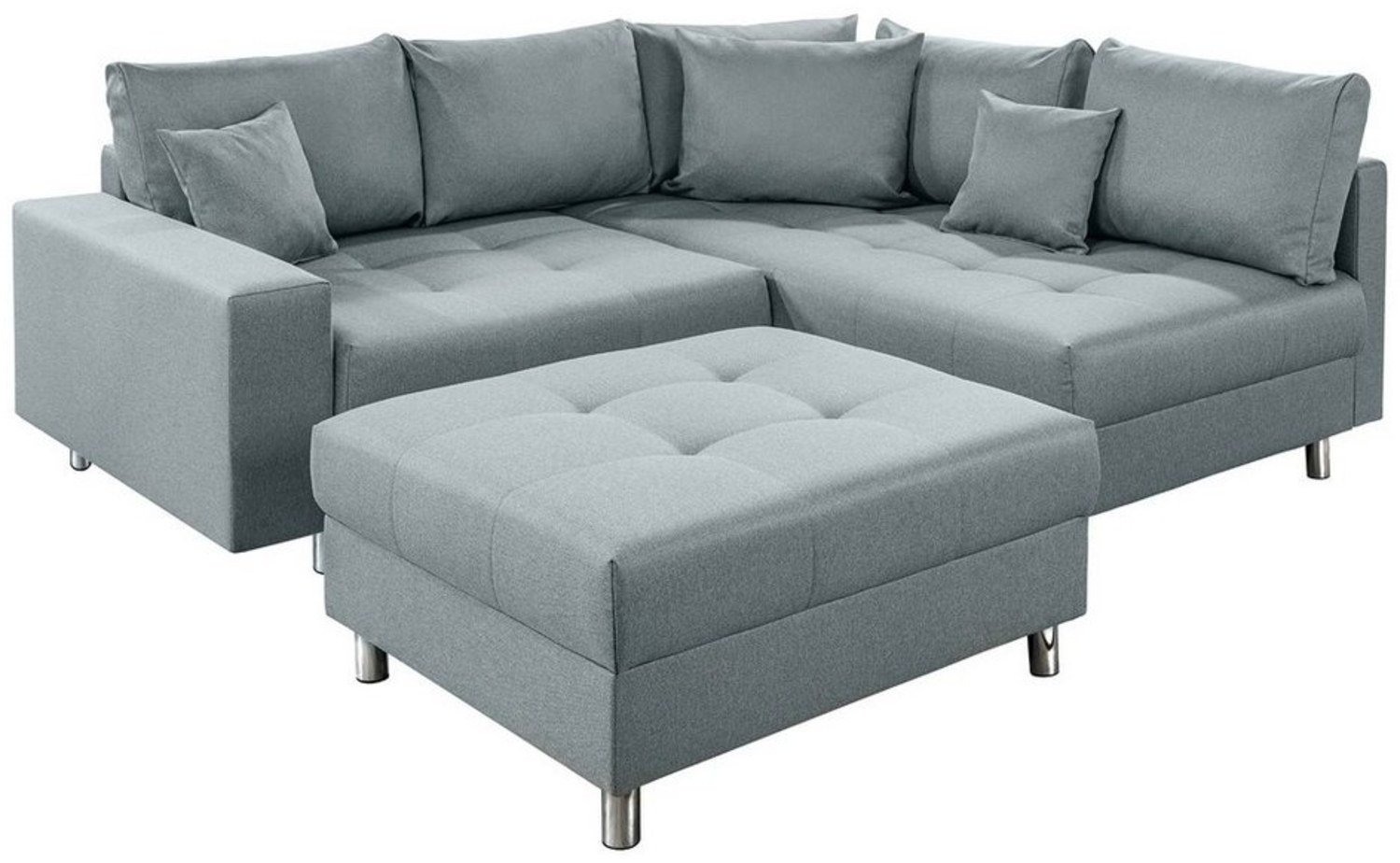 riess-ambiente Ecksofa KENT 220cm aqua, Set 2 Teile, Wohnzimmer · Couch · Stoff-Bezug · Federkern · inkl. Hocker · Design Bild 1