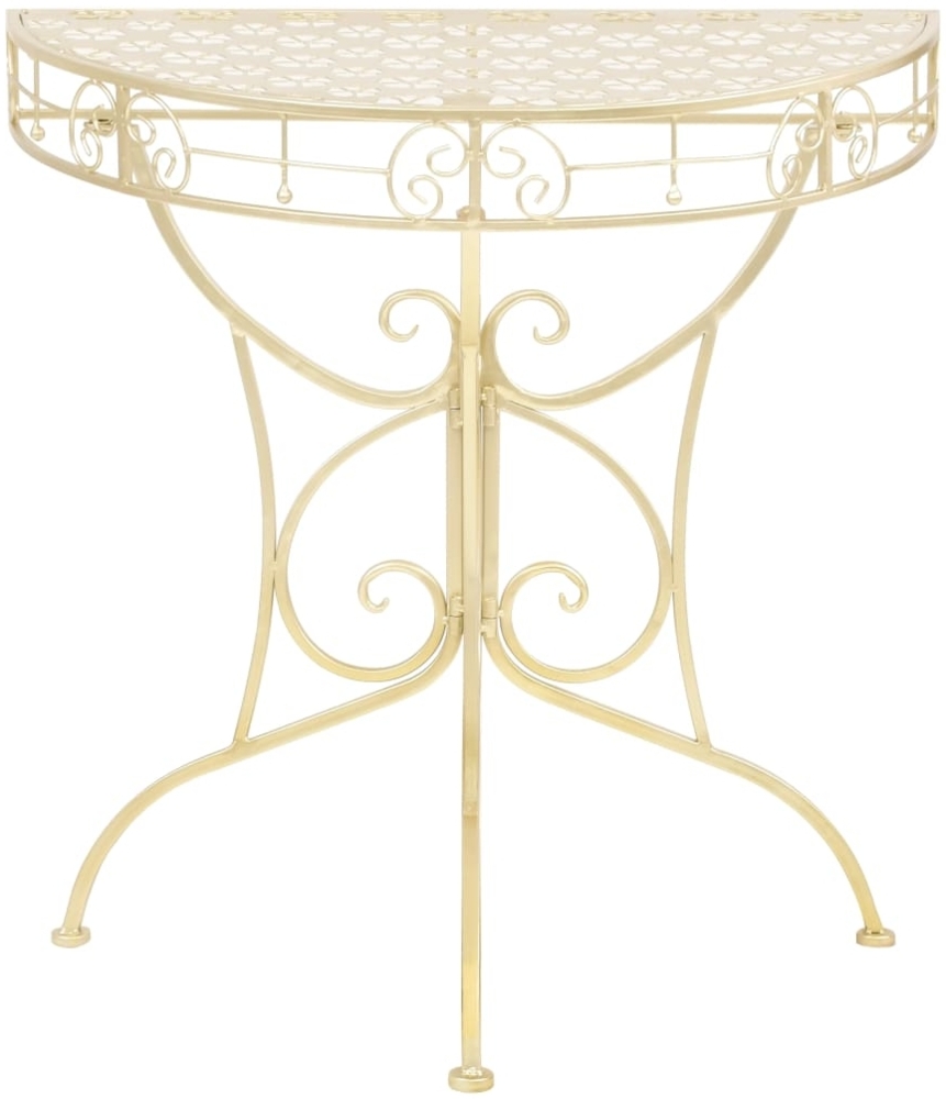vidaXL Beistelltisch Vintage-Stil Halbrund Metall 72 x 36 x 74 cm Gold 245930 Bild 1