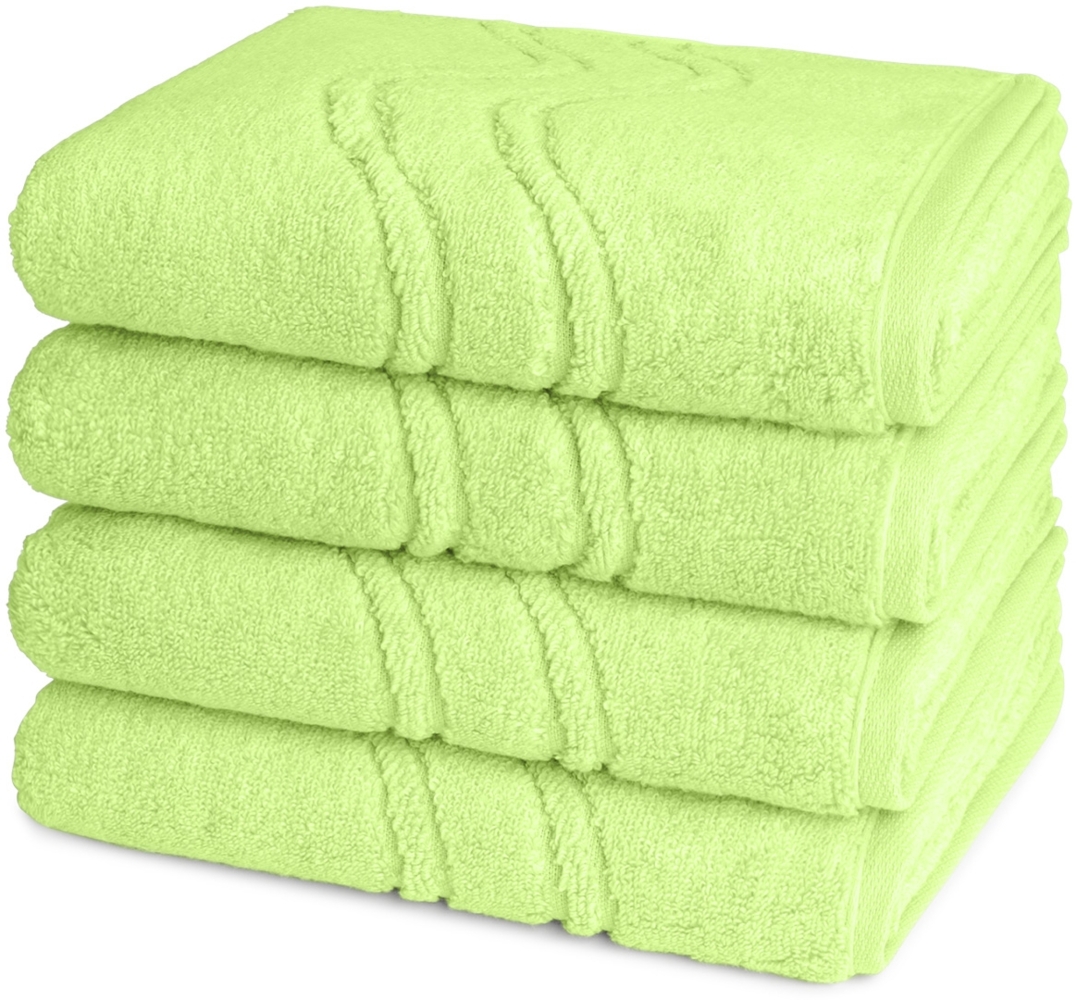 Ross Cashmere feeling 4 tlg. Frottier-Set - 4 X Handtuch (50 X 100cm) - 520 g/m2 - Apfelgrün Bild 1