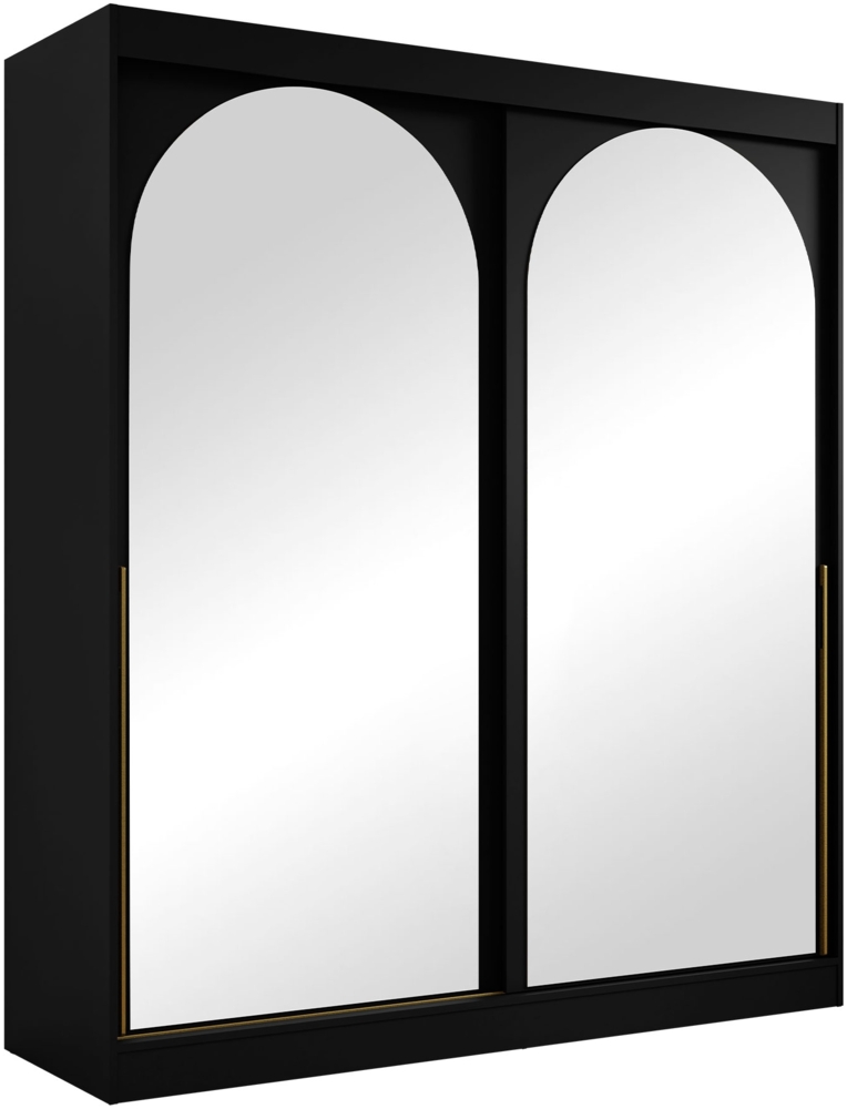 Kleiderschrank Mezzinto 180 (Farbe: Schwarz / Schwarz + Gold) Bild 1