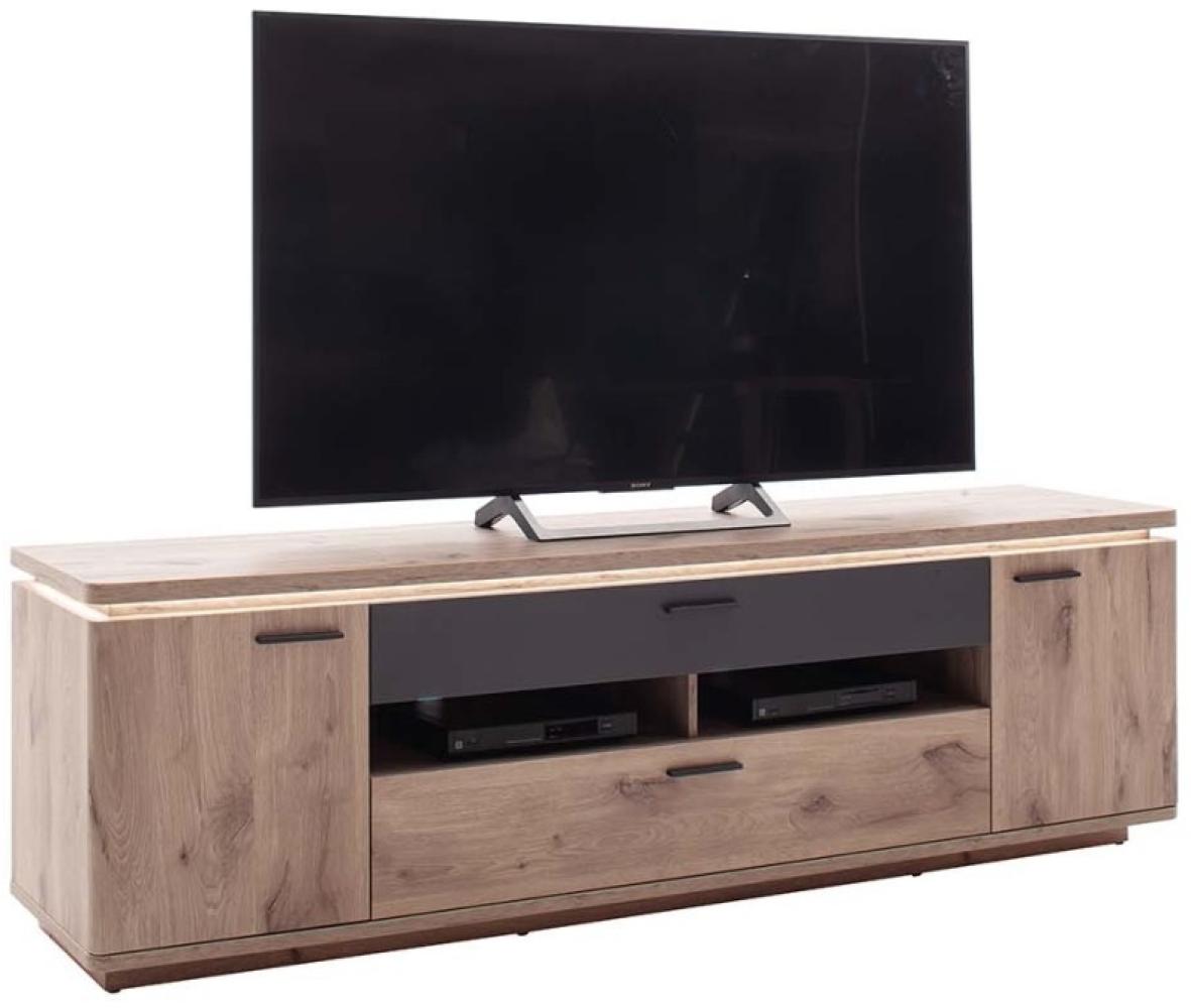 Lowboard Modena - Viking Oak / Anthrazit - mit LED-Oberbodenbeleuchtung Bild 1