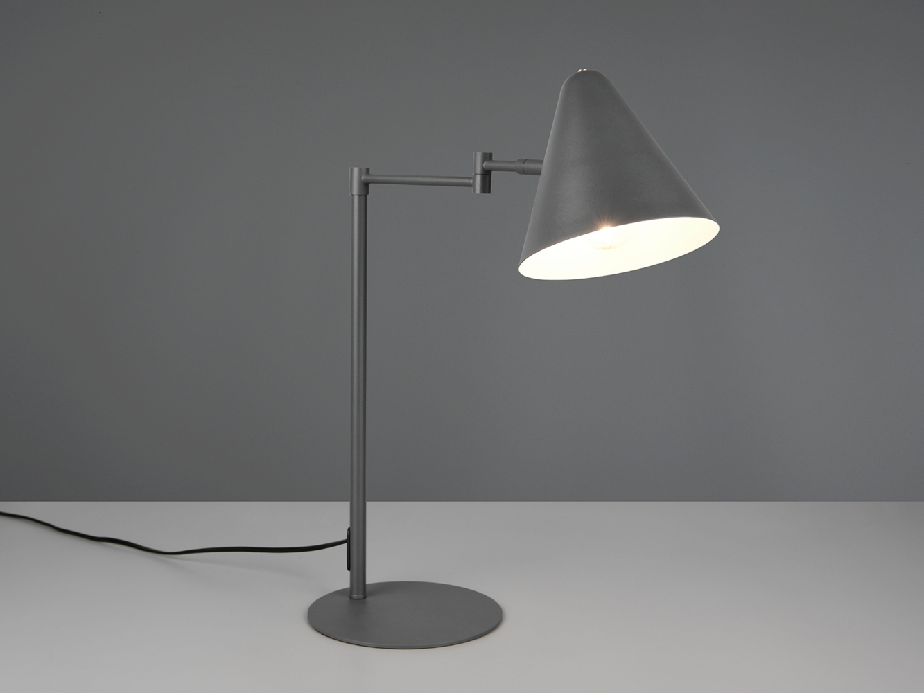 Retro Schreibtischlampe COSIMA mit Schwenkarm aus Metall Anthrazit, Höhe 50,5cm Bild 1