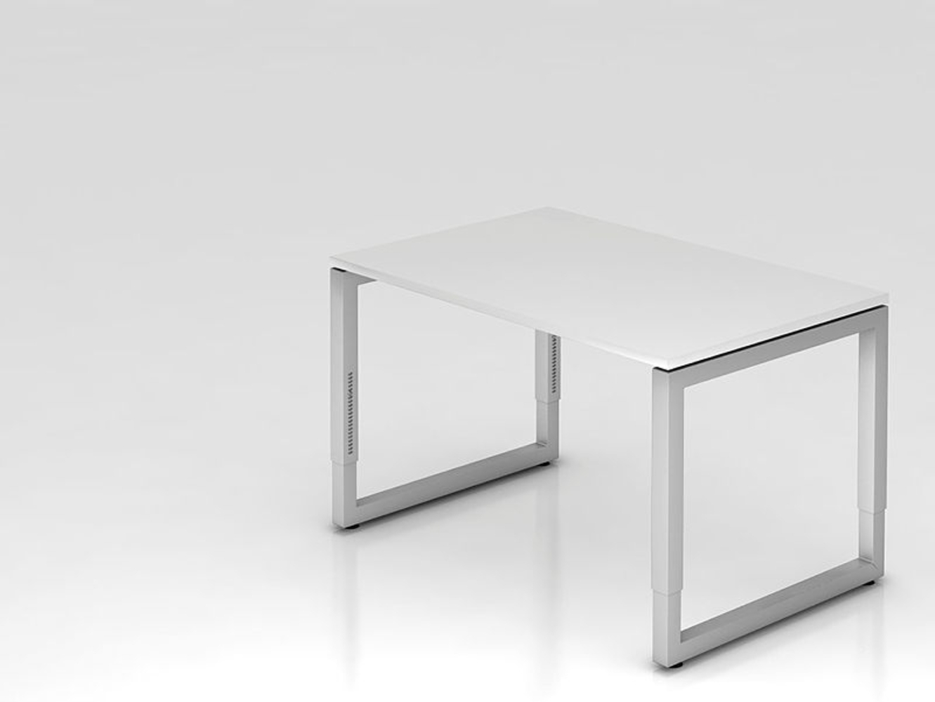 Schreibtisch RS12 O-Fuß eckig 120x80cm Weiß Gestellfarbe: Silber Bild 1