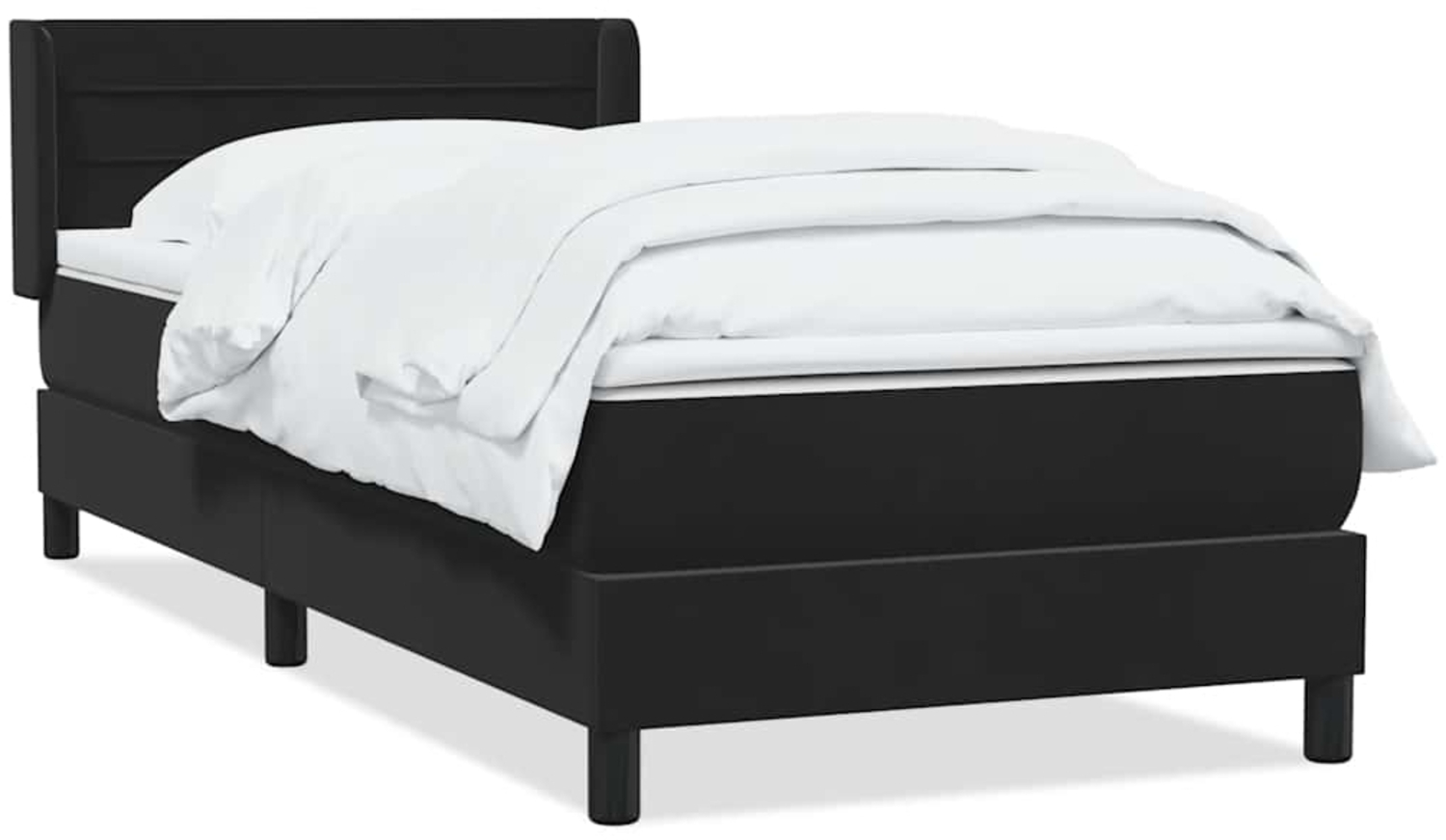 vidaXL Boxspringbett mit Matratze Schwarz 80x220 cm Samt 3318221 Bild 1