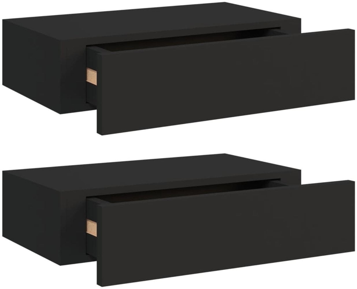 vidaXL Wandregale mit Schubladen 2 Stk. Schwarz 40x23,5x10 cm MDF 330244 Bild 1