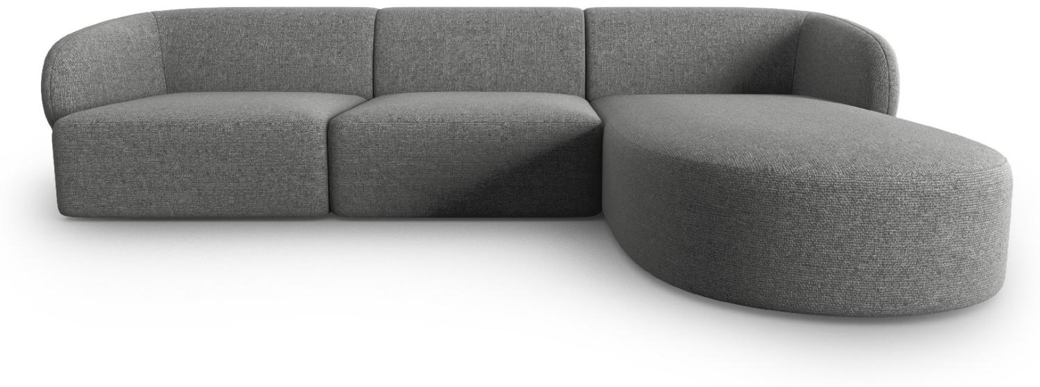 Micadoni Modulares Ecksofa Shane 4-Sitzer Rechts Chenille Dunkelgrau Melange Bild 1