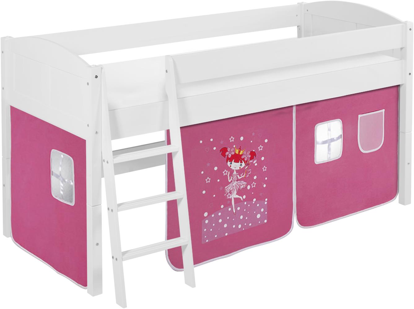 Lilokids 'Ida 4106' Spielbett 90 x 200 cm, Zauberfee, Kiefer massiv, mit Vorhang Bild 1