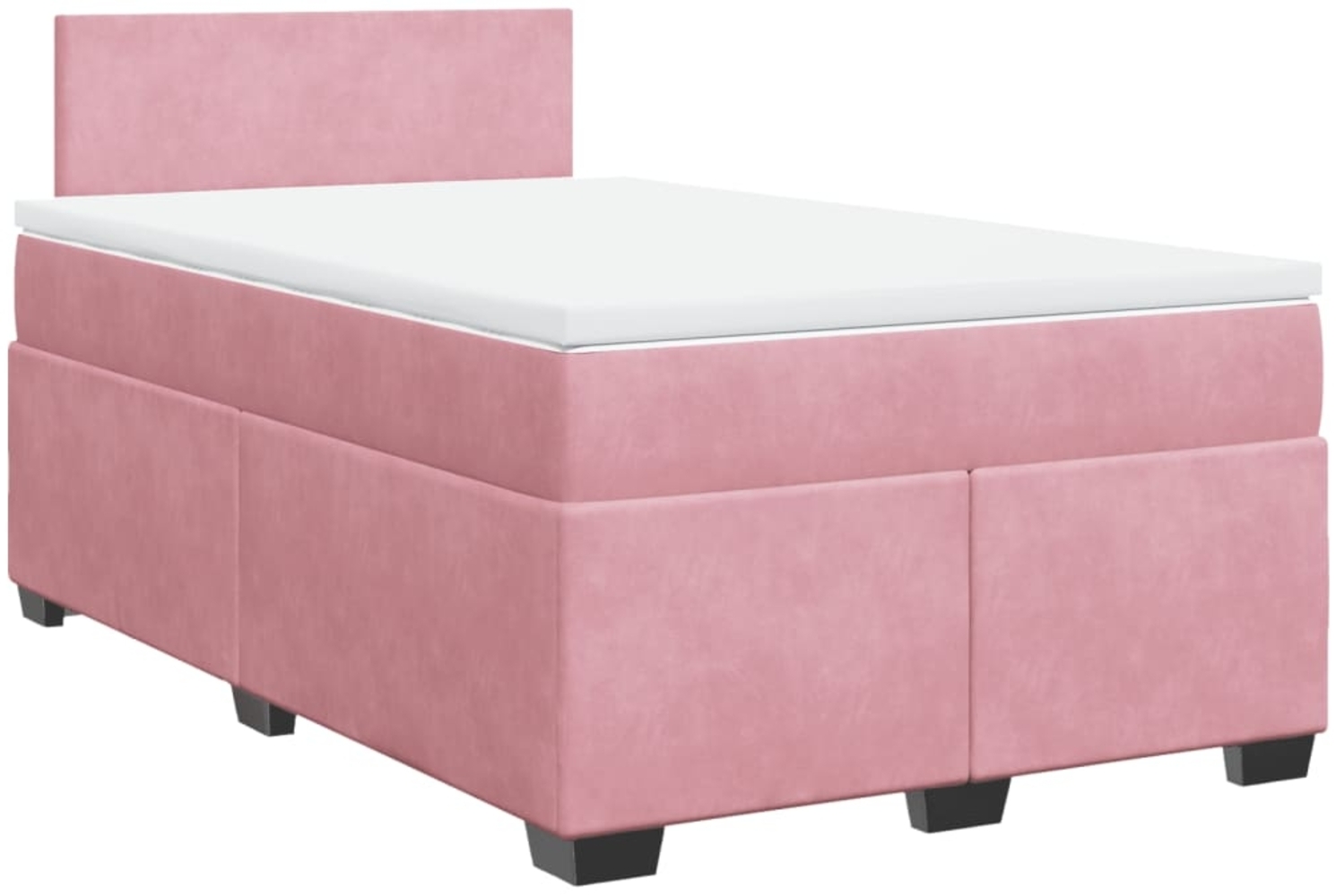 vidaXL Boxspringbett mit Matratze Rosa 120x190 cm Samt 3286257 Bild 1