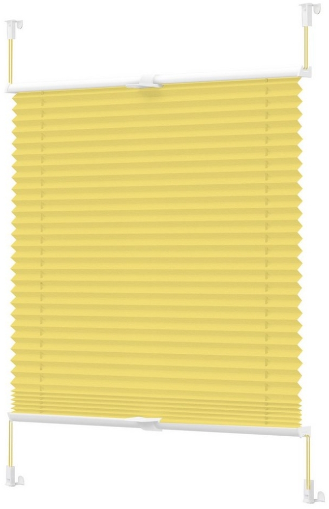 Vkele Plissee Ohne Bohren,Klemmfix,Weiß, Einfach Montage, Klemmträger, Easyfix Faltrollo mit Klemmträger Sonnenschutz und Sichtschutz Bild 1