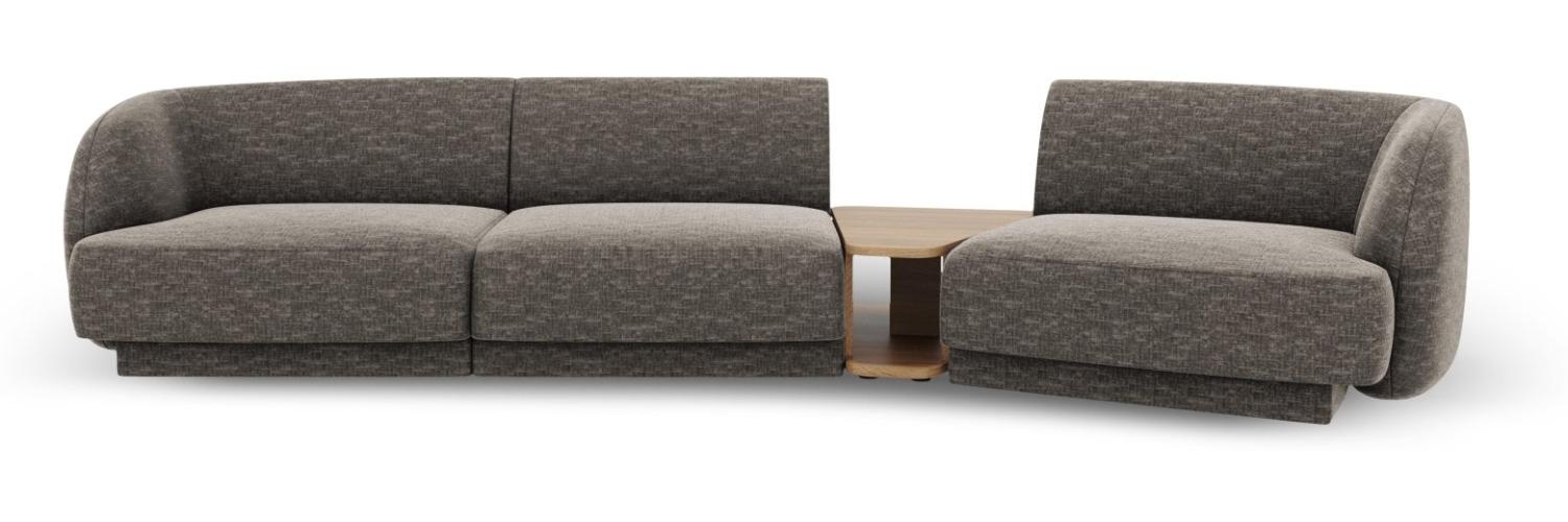 Micadoni Modulares Sofa Miley 3-Sitzer Rechts Chenille Grau Bild 1