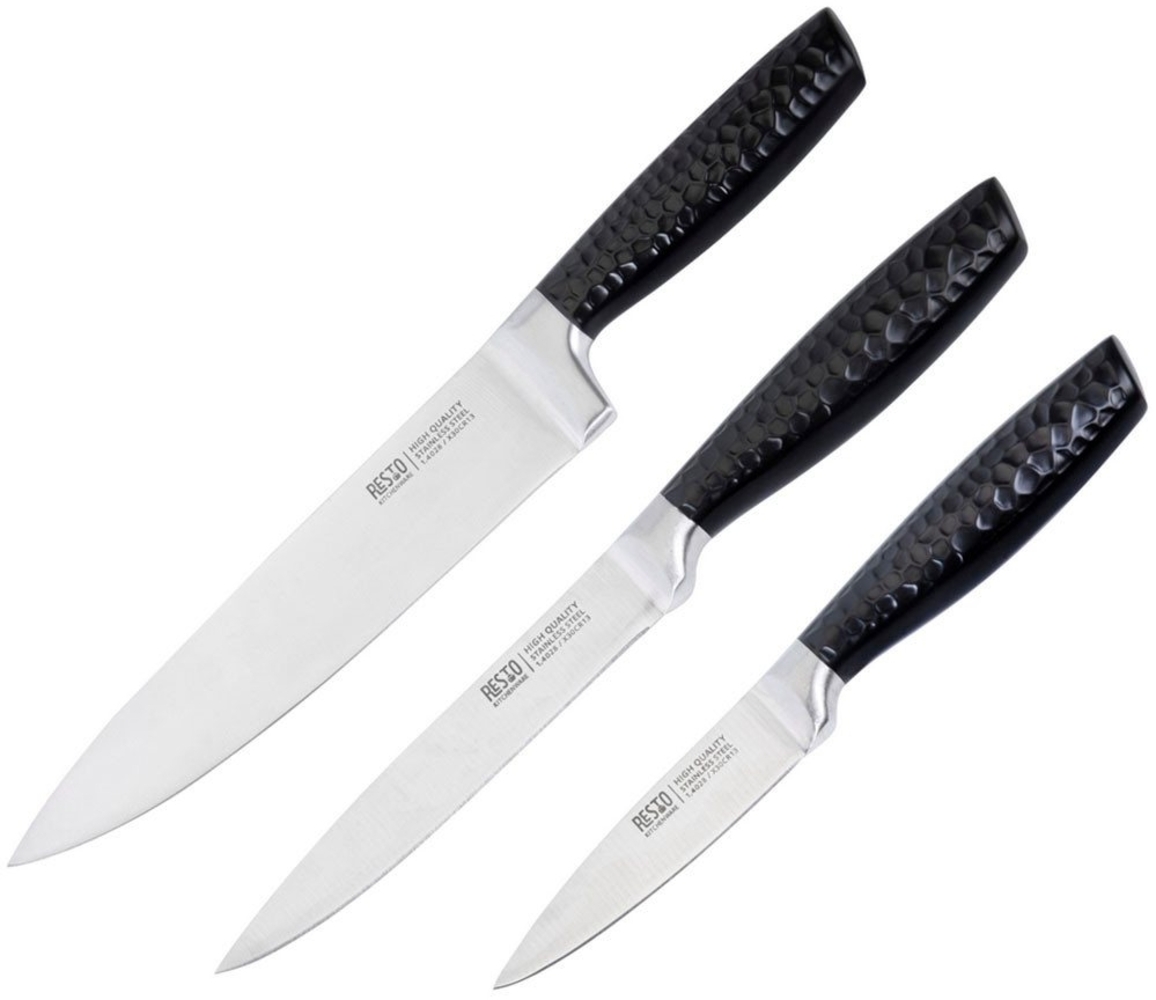 RESTO Kitchenware Messer-Set Thor, Edelstahlmesser 3-teilig mit einzigartigem Griffdesign (Set, 3-tlg), Kochmesser 20 cm, Universalmesser 13 cm, Gemüsemesser 8,75 cm Bild 1