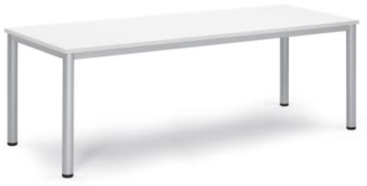 Soennecken Besprechungstisch 200x80x72cm Gestell silber Platte weiß Bild 1