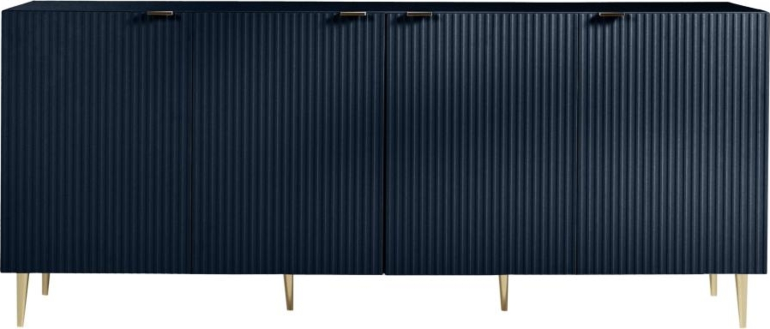 Vente-unique - Sideboard mit 4 Türen - MDF & Stahl - Blau & Goldfarben - YESINIA Bild 1