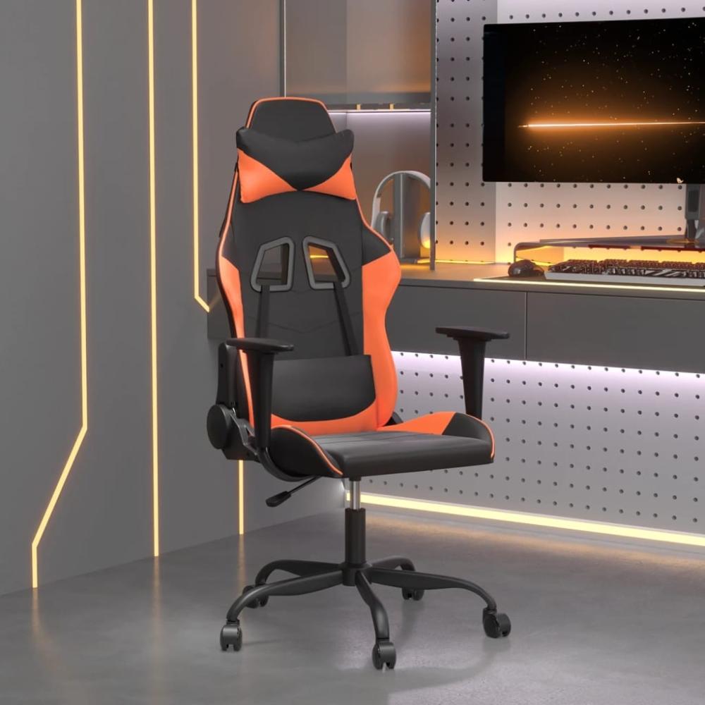 vidaXL Gaming-Stuhl mit Massagefunktion Schwarz und Orange Kunstleder 345405 Bild 1