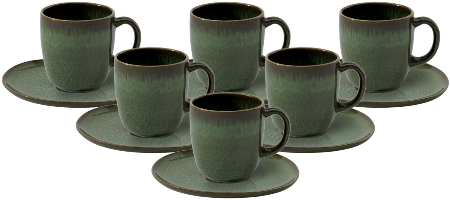 like. by Villeroy & Boch Lave vert Kaffeetasse mit Untertasse 190 ml 6er Set Bild 1
