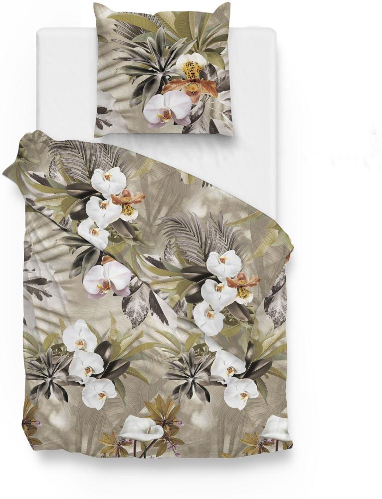 Zo! Home Cotton Bettwäsche 155x220 Valerie green Orchidee Blüten Bätter Sommer Bild 1